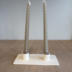 Bougeoir blanc 2 bougies